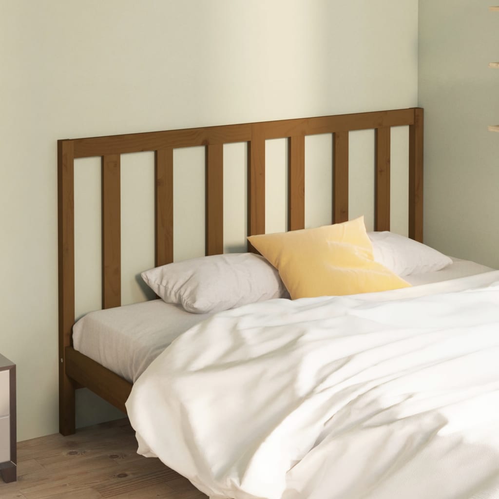 vidaXL Wezgłowie łóżka, miodowy brąz, 156x4x100 cm, drewno sosnowe