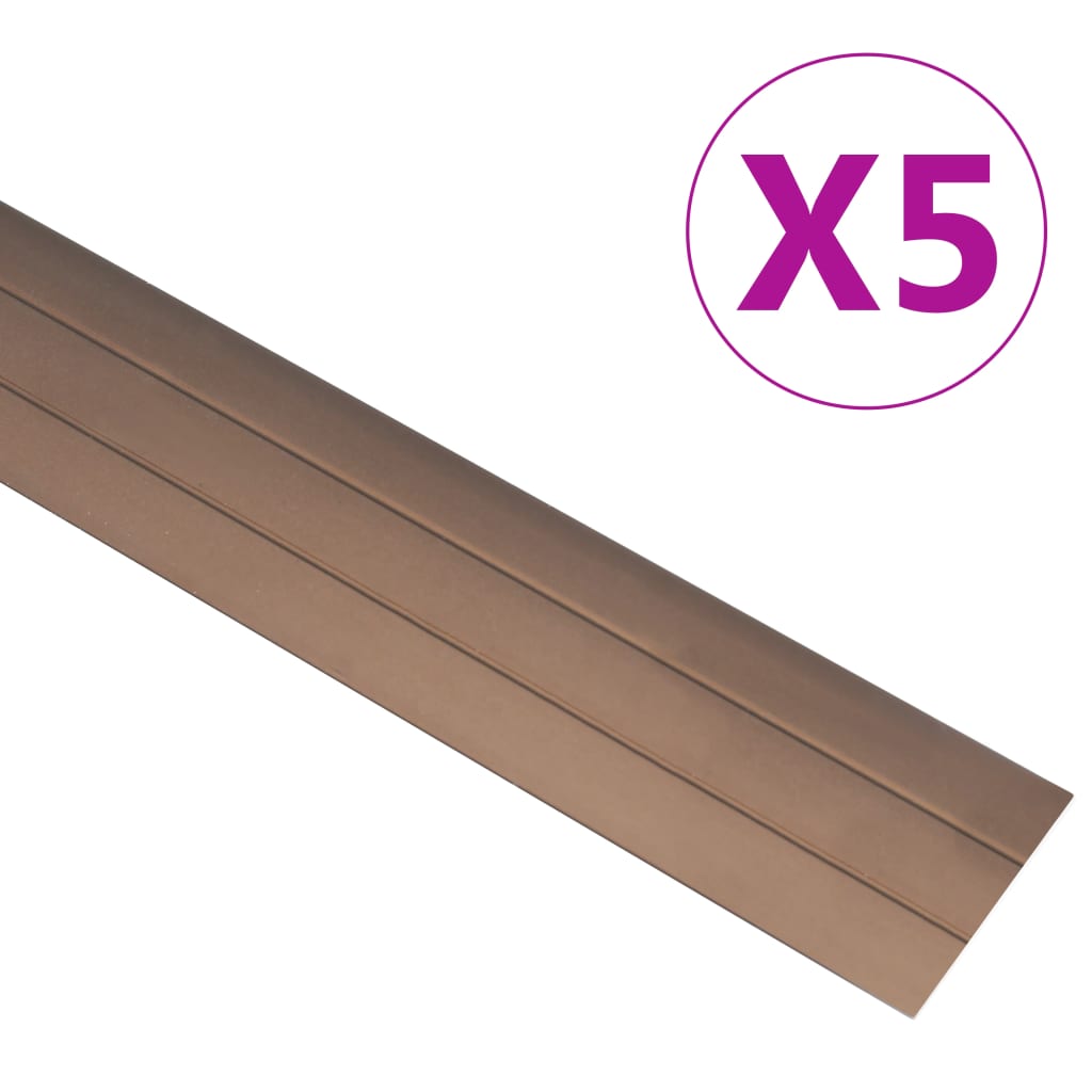 vidaXL Profile podłogowe, 5 szt., aluminium, 134 cm, brązowe
