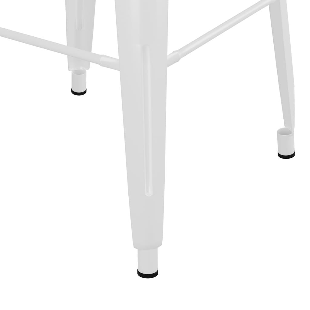 vidaXL Stołki barowe, szaplowane, 2 szt., białe, metalowe