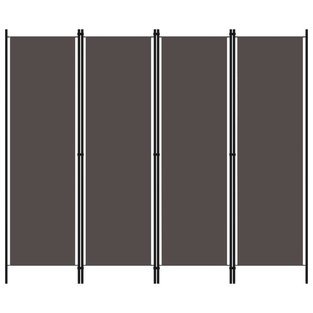 vidaXL Parawan 4-panelowy, antracytowy, 200 x 180 cm