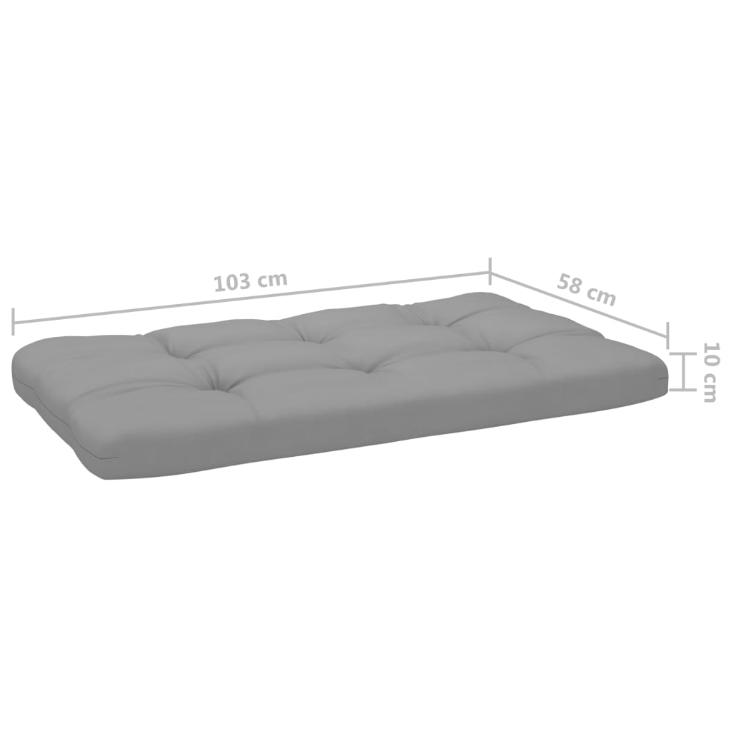 vidaXL 4-cz. zestaw wypoczynkowy z palet, z poduszkami, szary, sosna