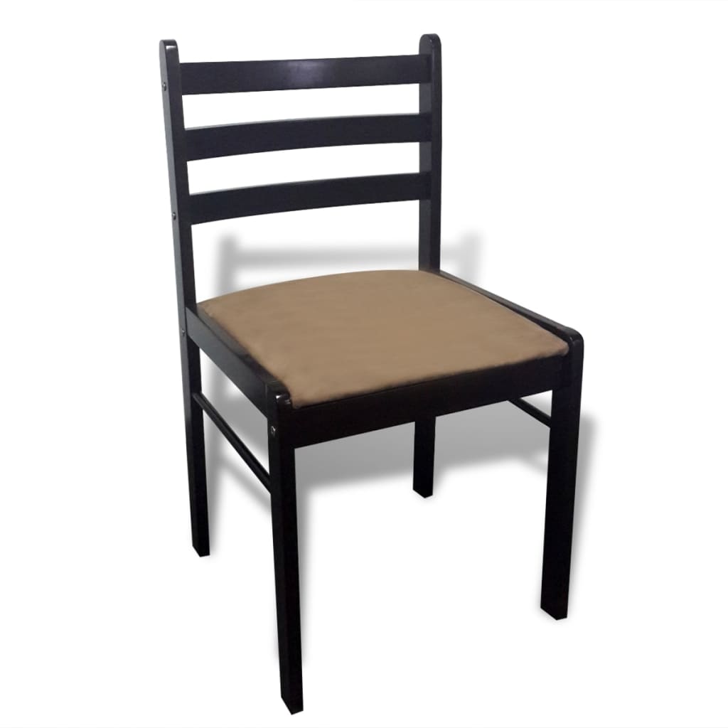 vidaXL Krzesła stołowe, 6 szt., brązowe, lite drewno i aksamit
