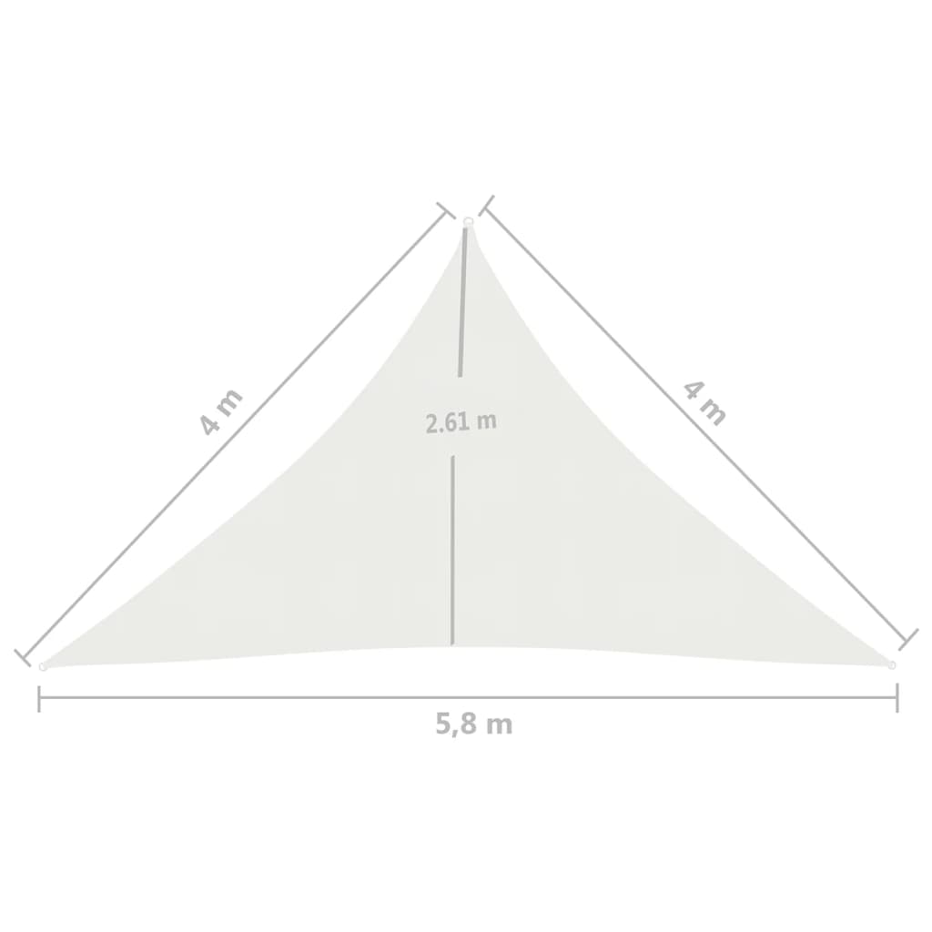 vidaXL Żagiel przeciwsłoneczny, 160 g/m², biały, 4x4x5,8 m, HDPE