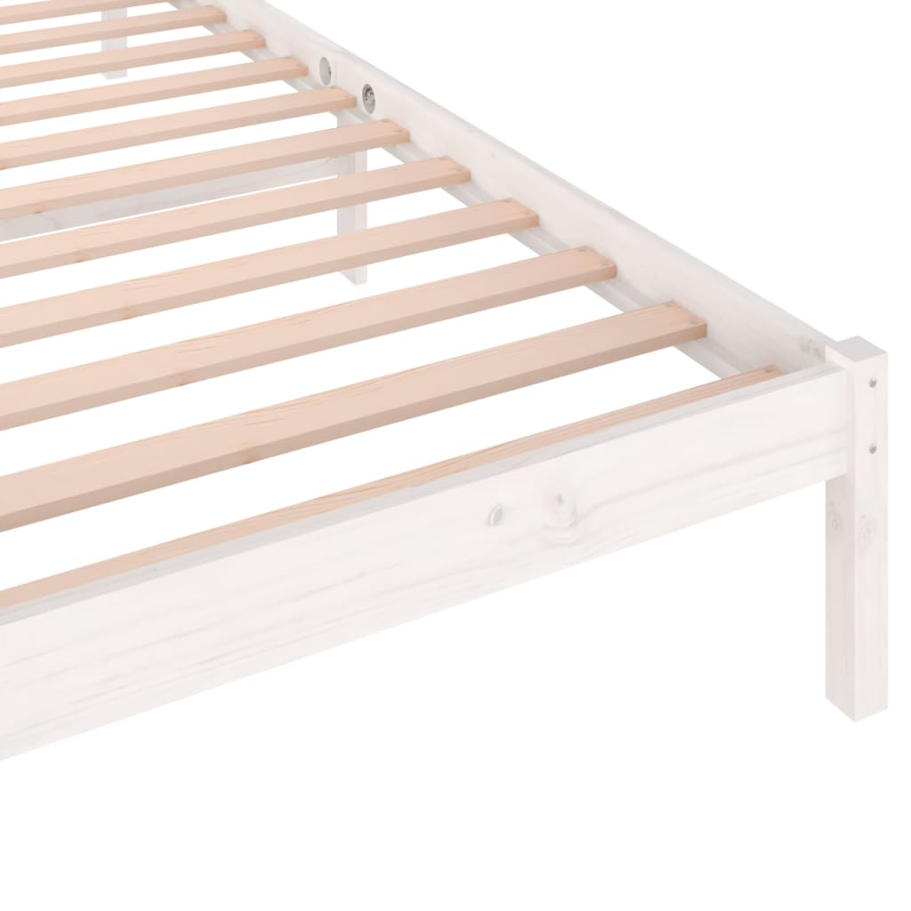 vidaXL Rama łóżka, lite drewno sosnowe, 90x200 cm, białe
