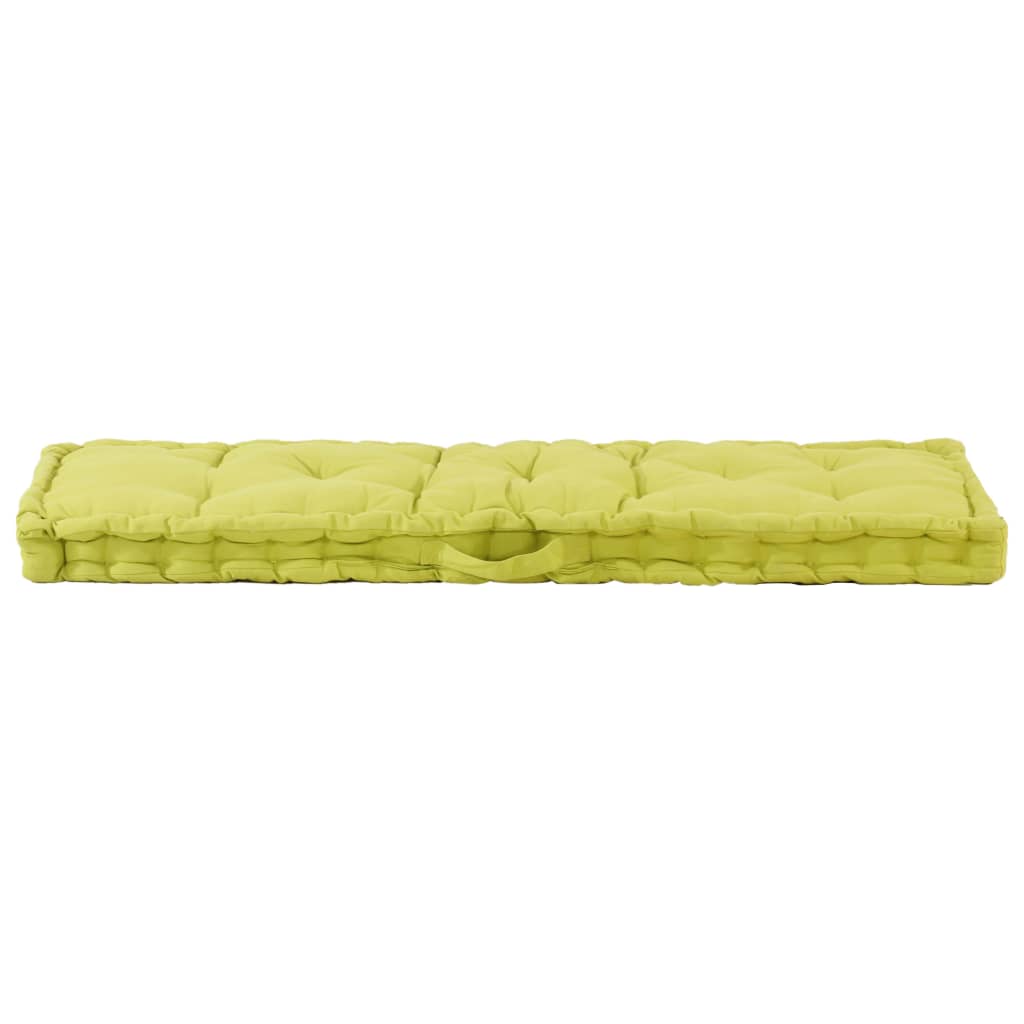 vidaXL Poduszki na podłogę lub palety, 2 szt., bawełniane, zielone
