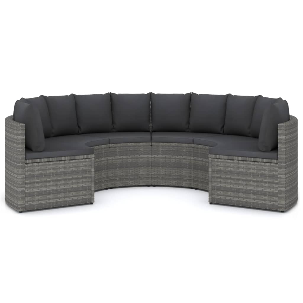 vidaXL 6-częściowa sofa do ogrodu, z poduszkami, polirattan, szara
