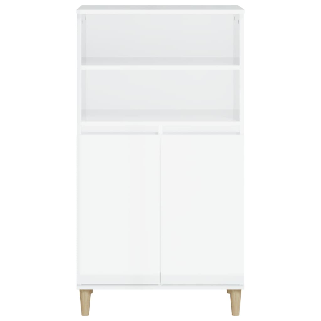 vidaXL Wysoka szafka, biała z połyskiem, 60x36x110 cm