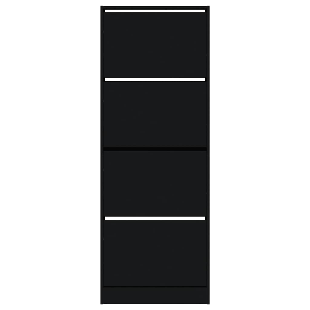 vidaXL Szafka na buty, czarna, 60x21x163,5 cm, materiał drewnopochodny