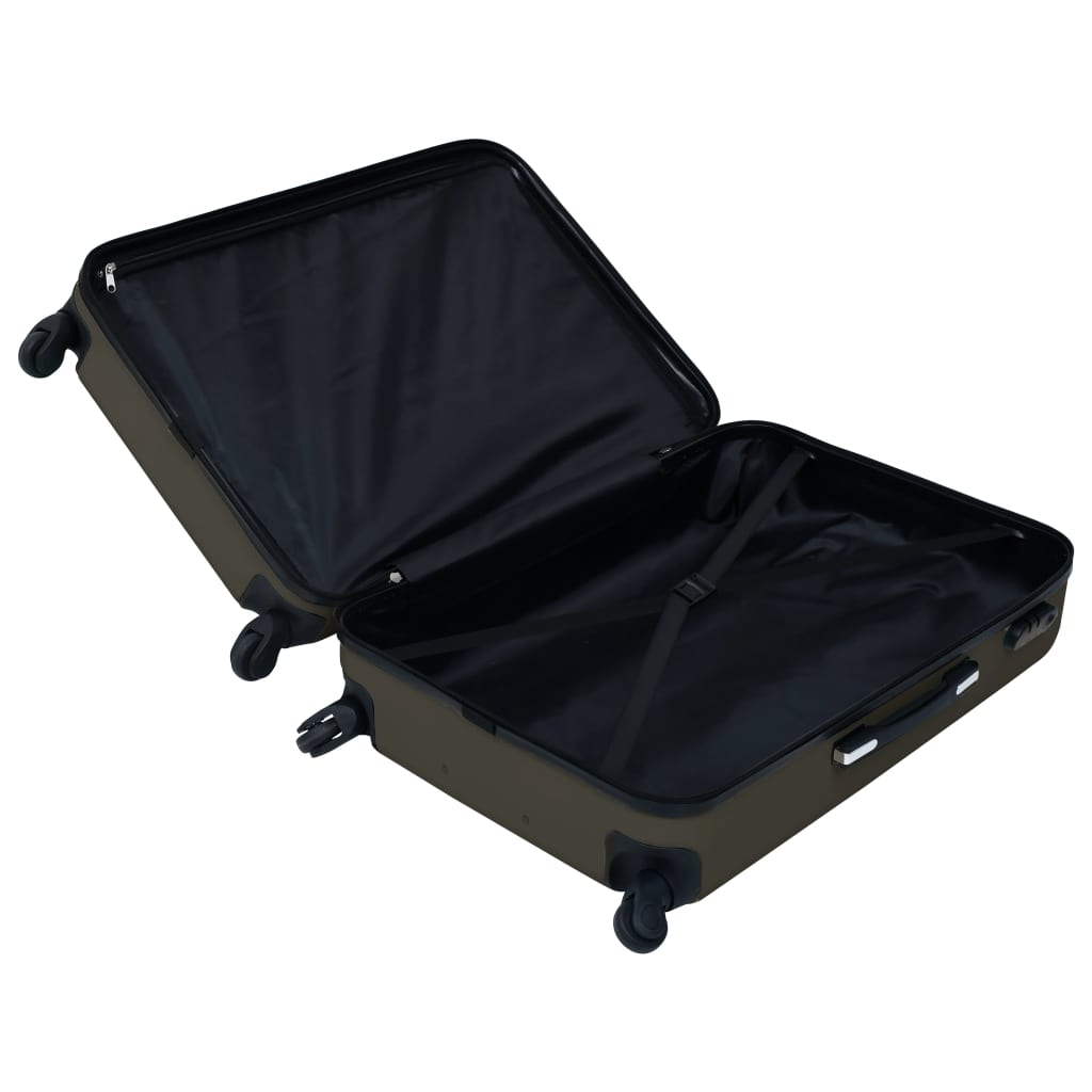 vidaXL Zestaw twardych walizek na kółkach, 3 szt., antracytowy, ABS
