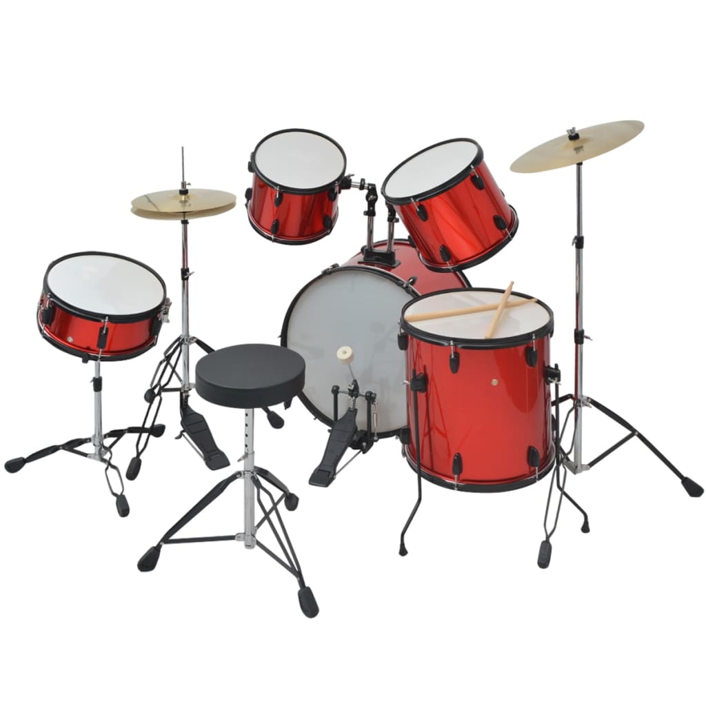 vidaXL Kompletna perkusja w kolorze czerwonym