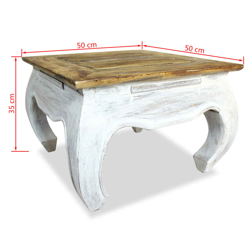 vidaXL Stolik boczny z litego drewna z odzysku, 50x50x35 cm