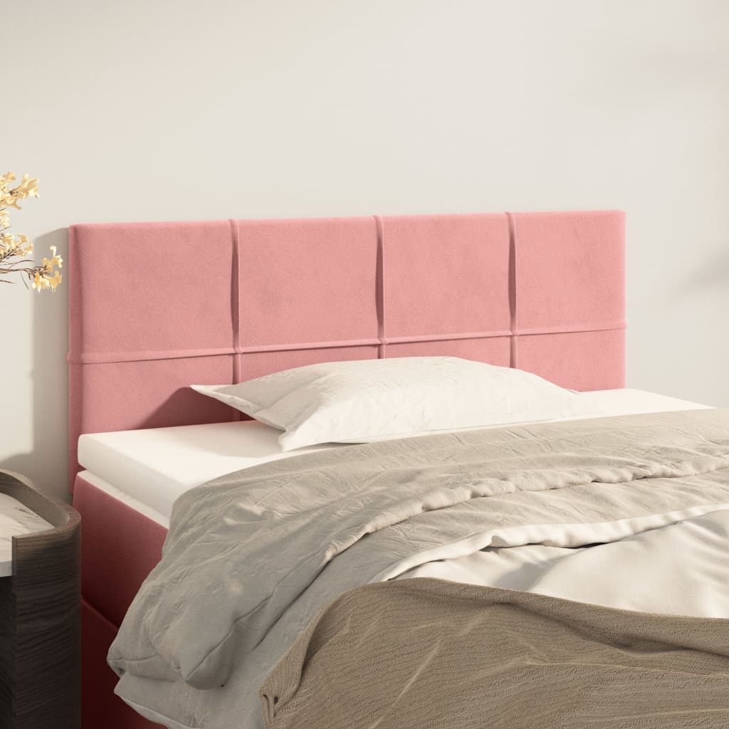 vidaXL Zagłówek do łóżka, różowy, 80x5x78/88 cm, aksamit