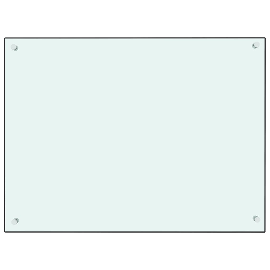 vidaXL Panel ochronny do kuchni, biały, 80x60 cm, szkło hartowane