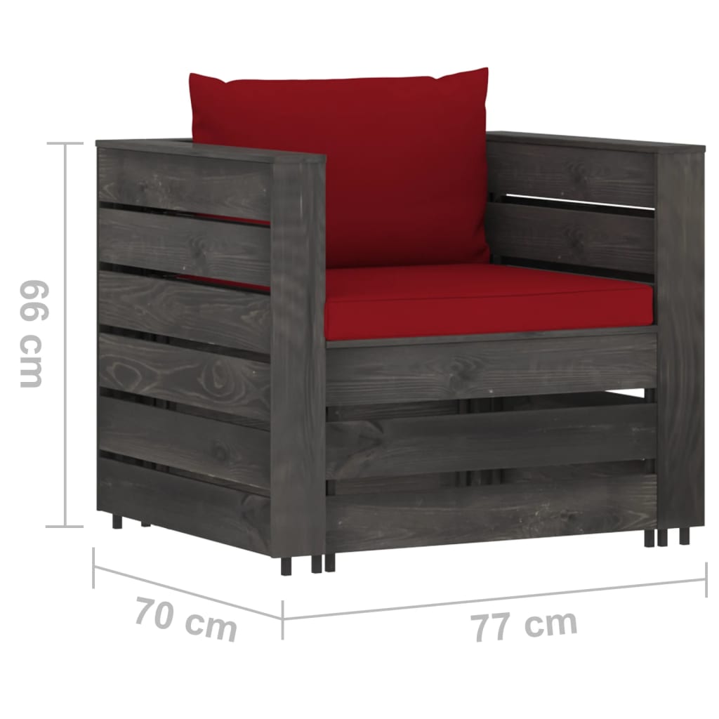 vidaXL 12-cz. zestaw wypoczynkowy do ogrodu, z poduszkami, drewniany