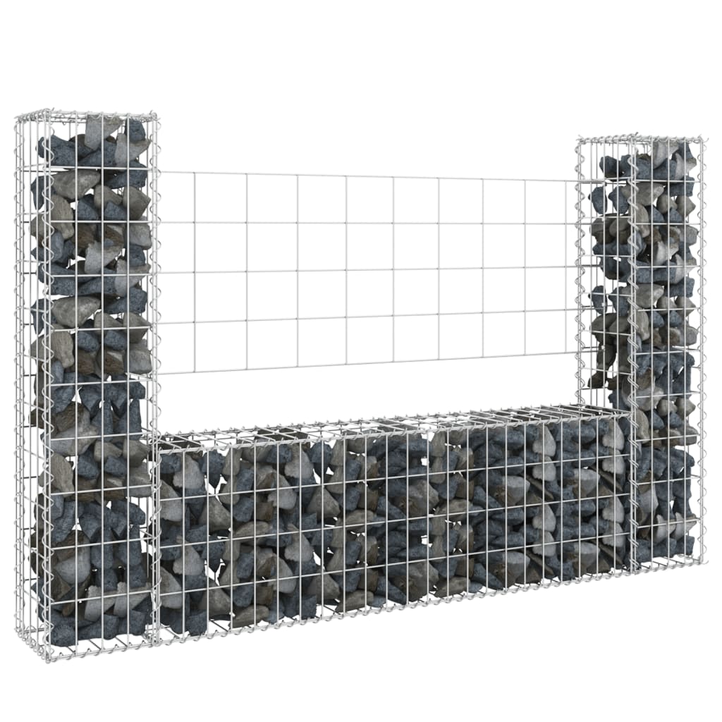 vidaXL Ogrodzenie gabionowe z 2 słupkami, żelazo, 140x20x100 cm