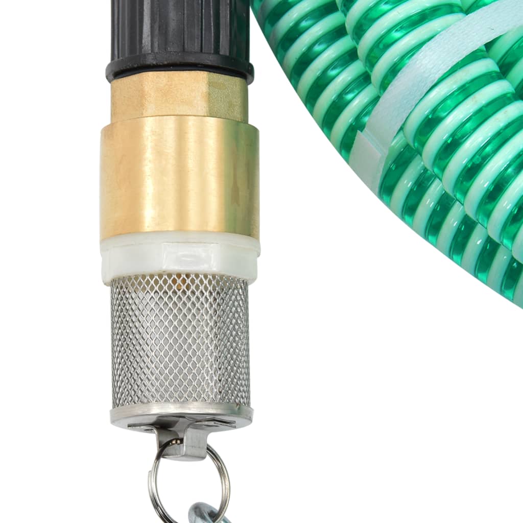 vidaXL Wąż ssący z mosiężnymi złączami, zielony, 1,1" 3 m, PVC