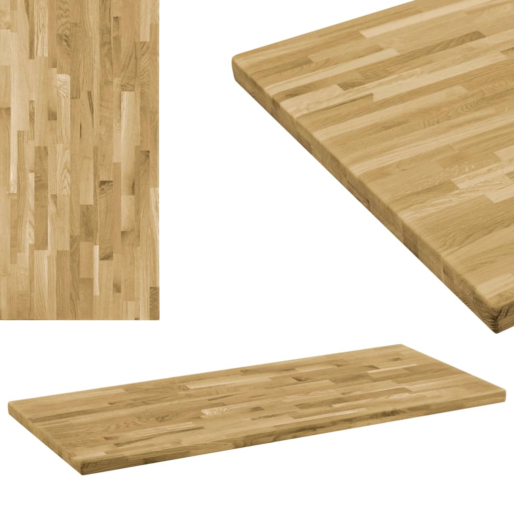 vidaXL Prostokątny blat do stolika z drewna dębowego, 44 mm, 140x60 cm