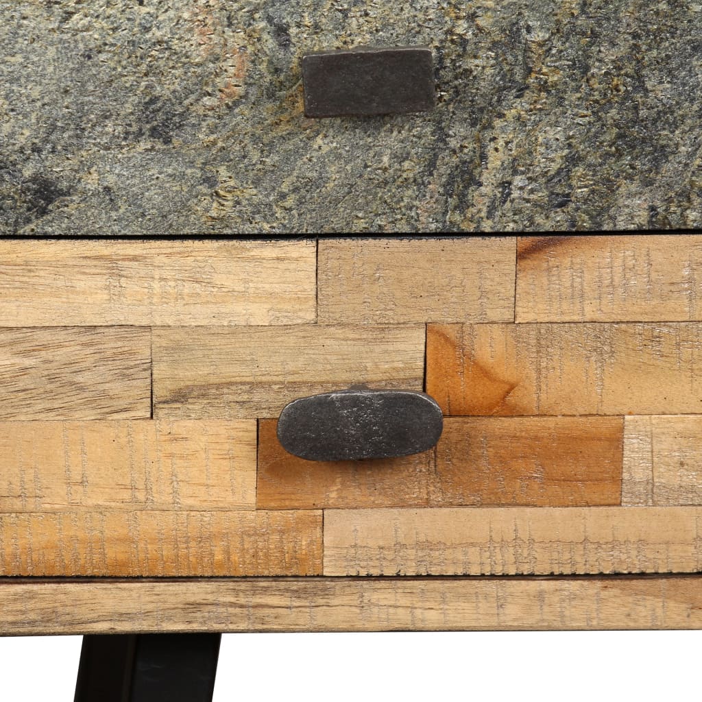 vidaXL Biurko, lite drewno tekowe z odzysku, 110 x 50 x 76 cm