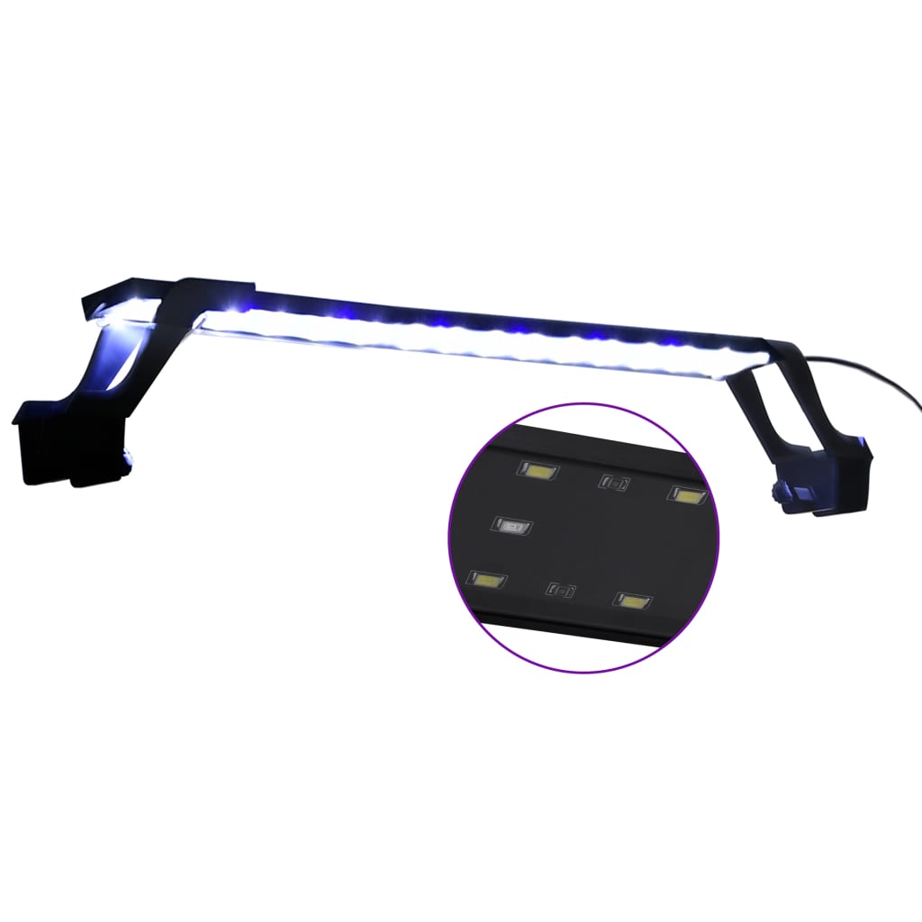 vidaXL Lampa LED do akwarium, z zaciskami, 55-70 cm, niebiesko-biała