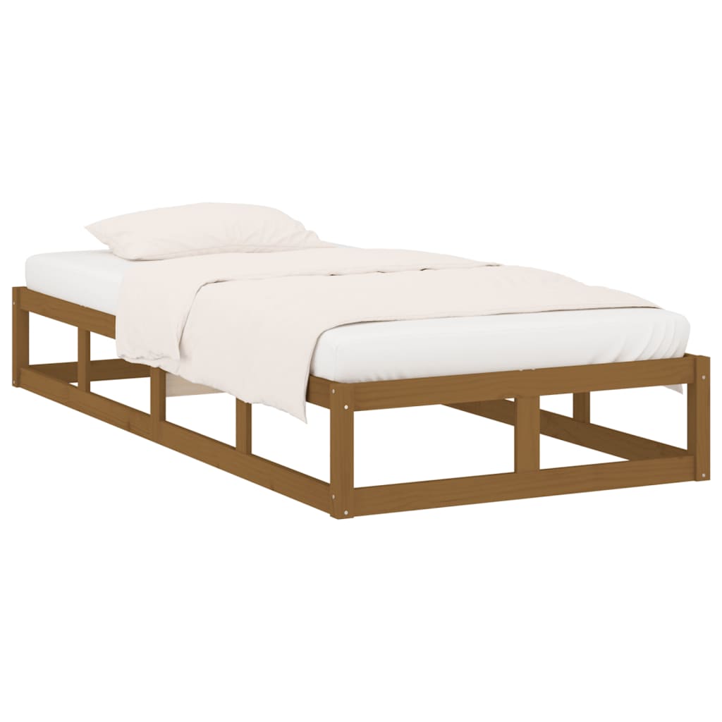 vidaXL Rama łóżka, miodowy brąz, 90x190 cm, lite drewno