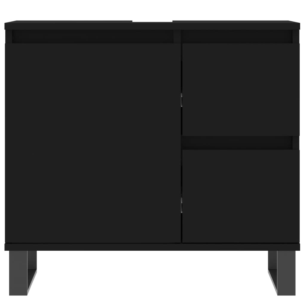 vidaXL Szafka łazienkowa, czarna, 65x33x60 cm, materiał drewnopochodny