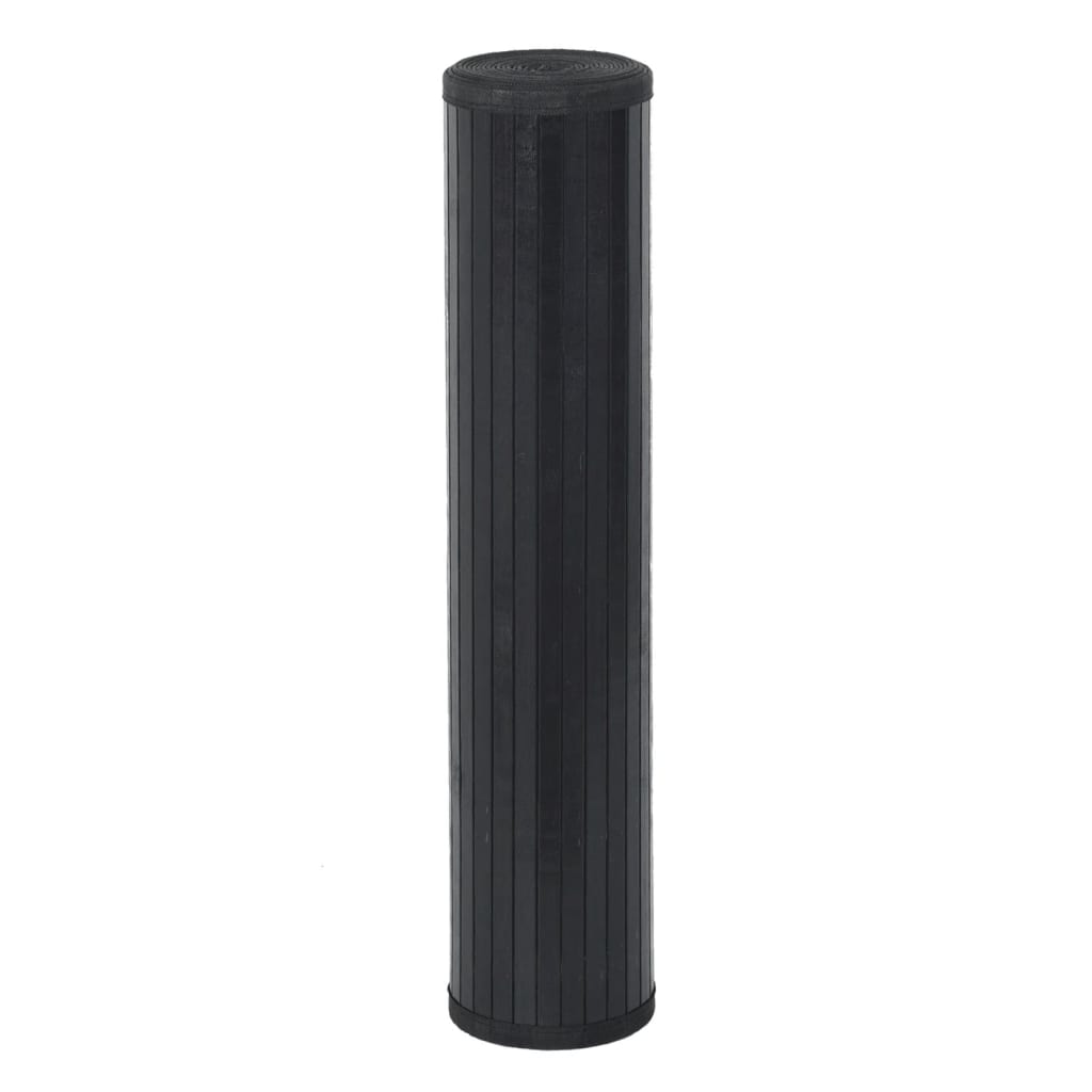 vidaXL Dywan kwadratowy, czarny, 100x100 cm, bambusowy