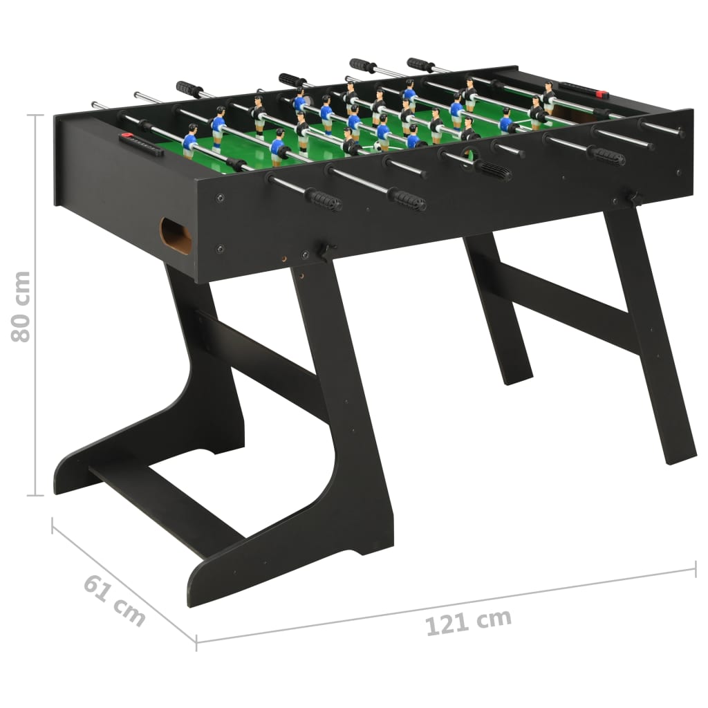vidaXL Składany stół do piłkarzyków, 121 x 61 x 80 cm, czarny