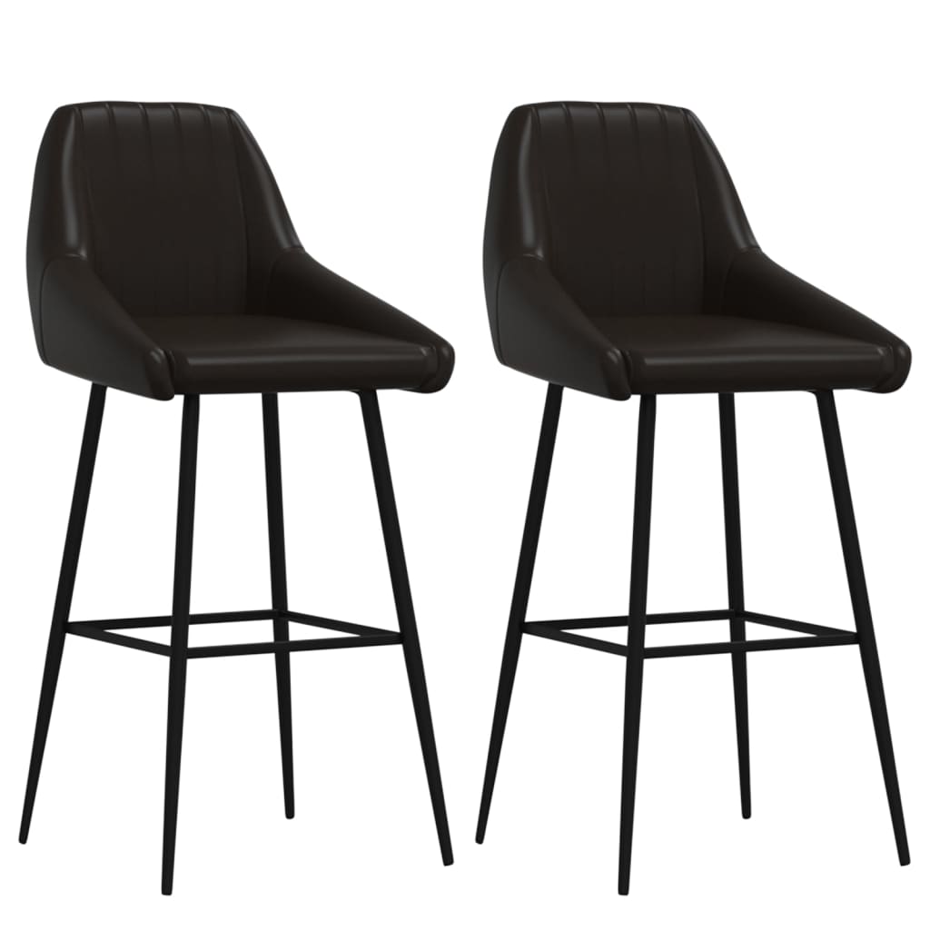 vidaXL Krzesła barowe, 2 szt., szare, sztuczna skóra