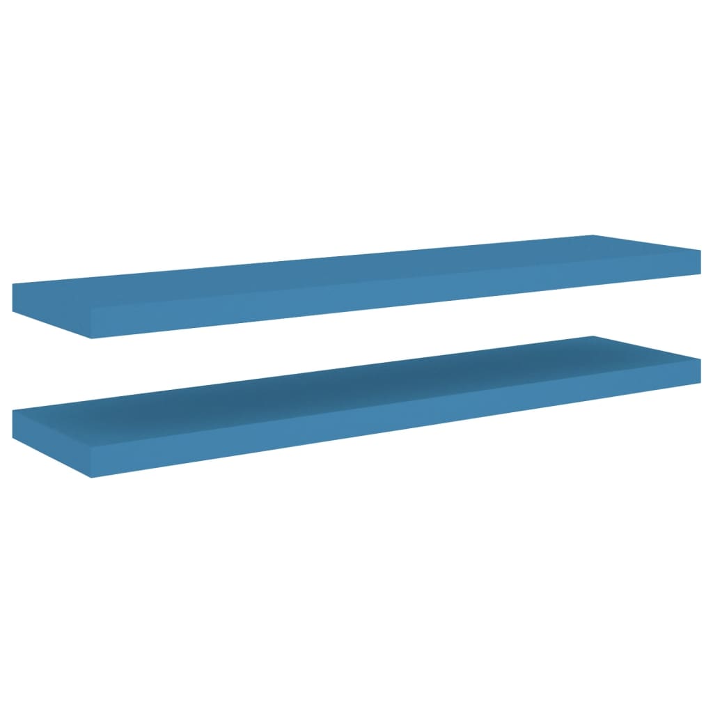 vidaXL Półki ścienne, 2 szt., niebieskie, 90 x 23,5 x 3,8 cm, MDF