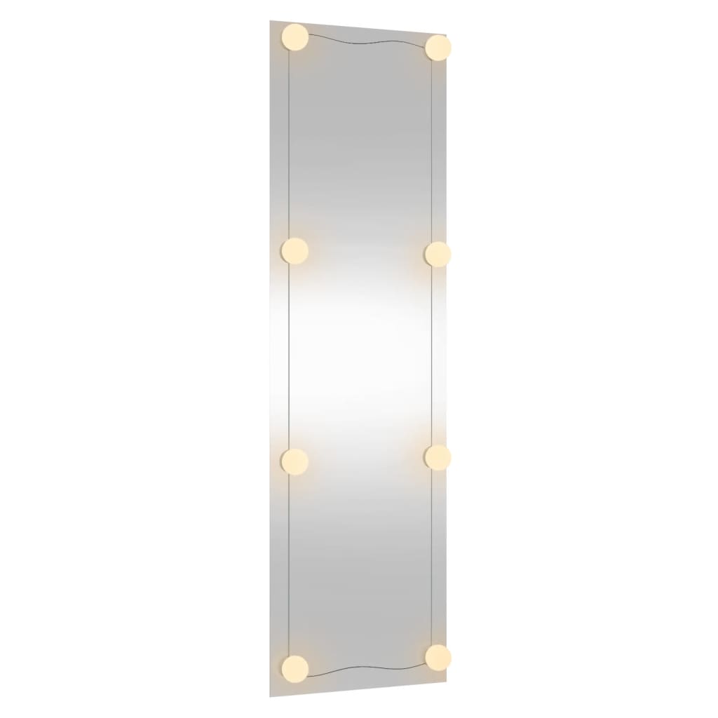 vidaXL Lustro ścienne z LED, 30x100 cm, szklane, prostokątne