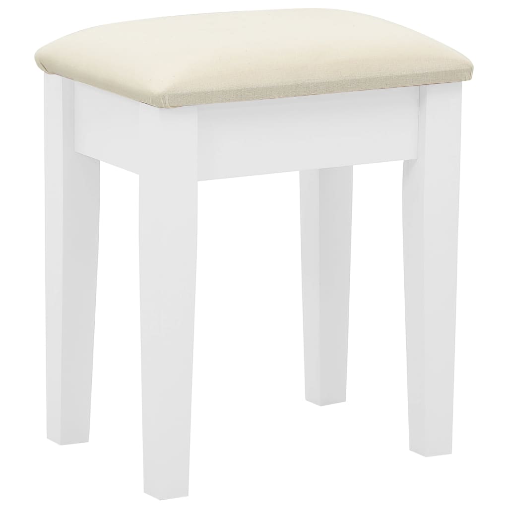 vidaXL Toaletka ze stołkiem, biała, 65x36x128 cm, drewno paulowni, MDF