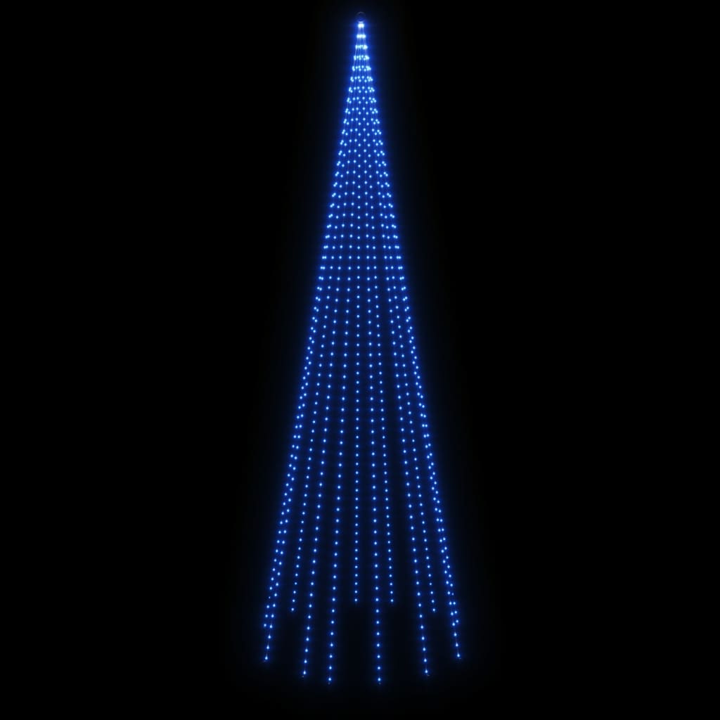 vidaXL Choinka do montażu na maszcie, 732 niebieskich diod LED, 500 cm