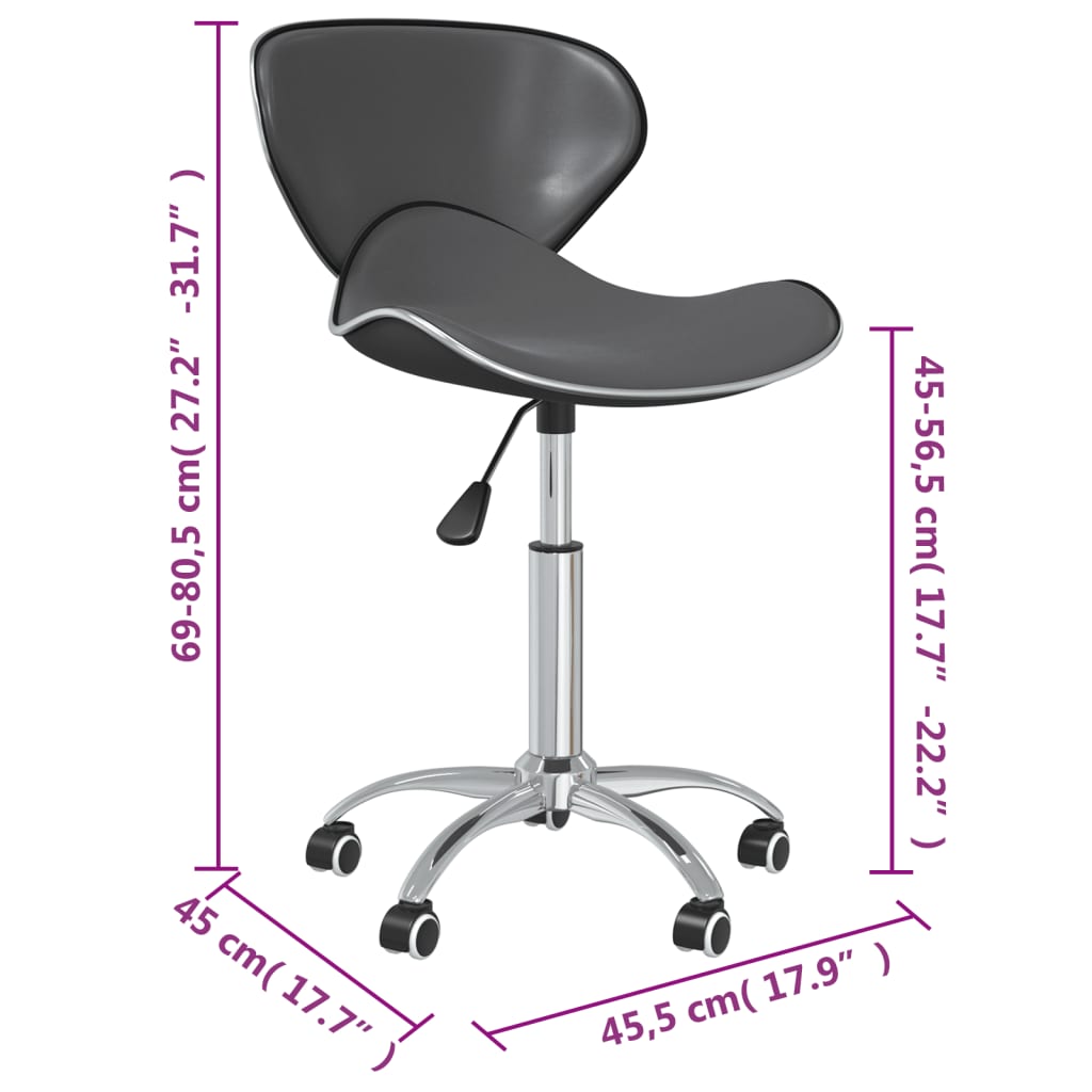 vidaXL Obrotowe krzesła stołowe, 6 szt., szare, obite sztuczną skórą