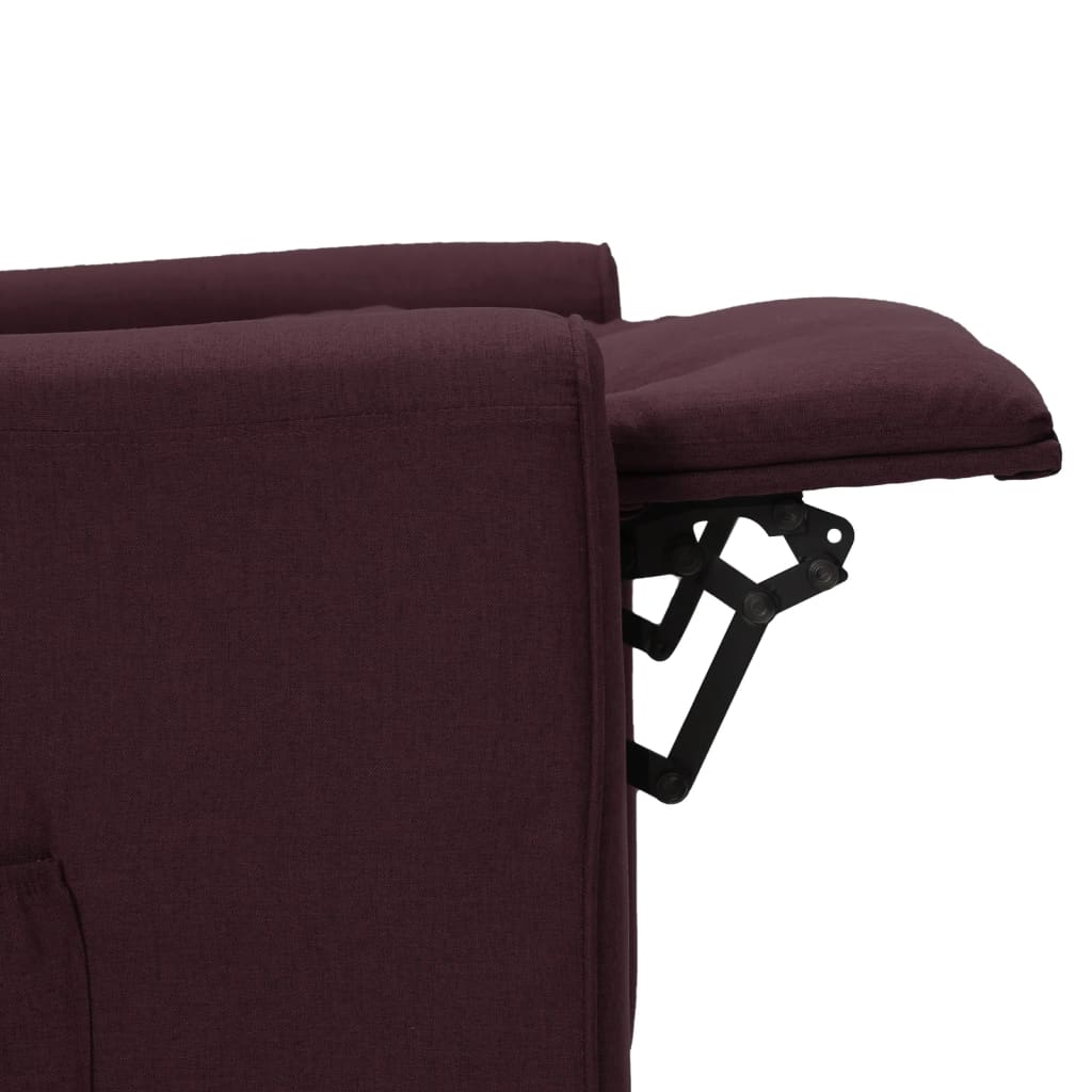 vidaXL Elektryczny fotel masujący, fioletowy, obity tkaniną
