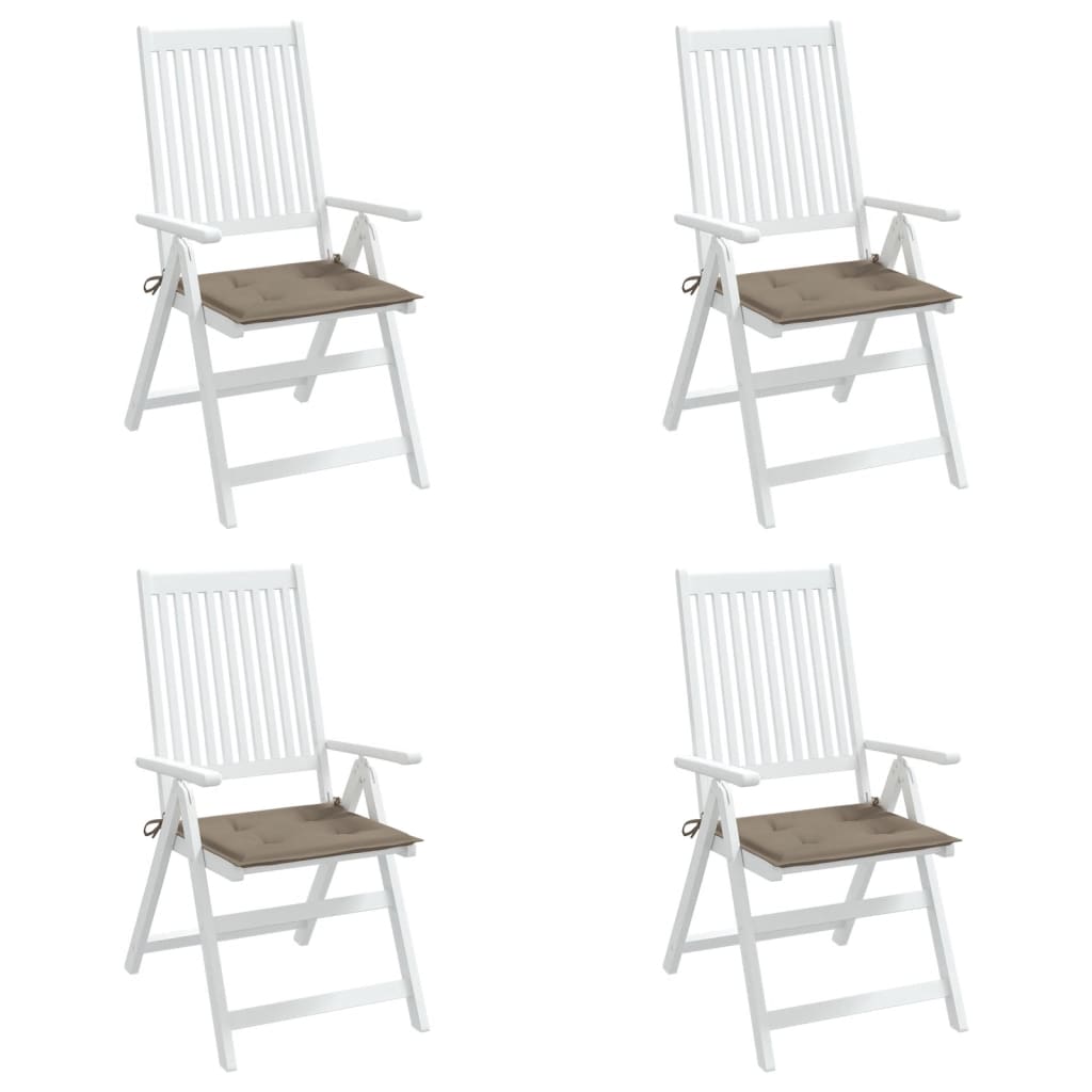 vidaXL Poduszki na krzesła ogrodowe, 4 szt., taupe, 50x50x3 cm