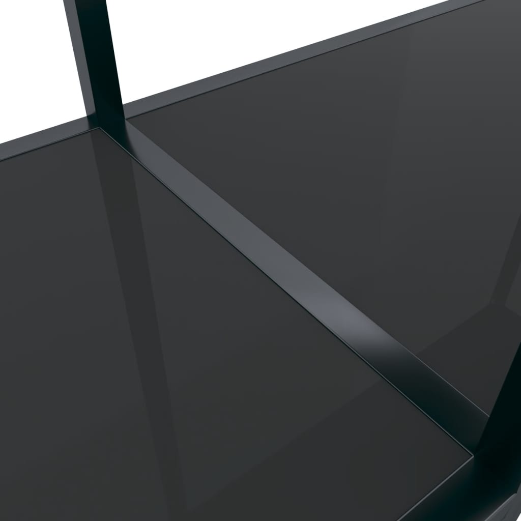 vidaXL Stolik konsolowy, czarny, 180x35x75,5 cm, szkło hartowane
