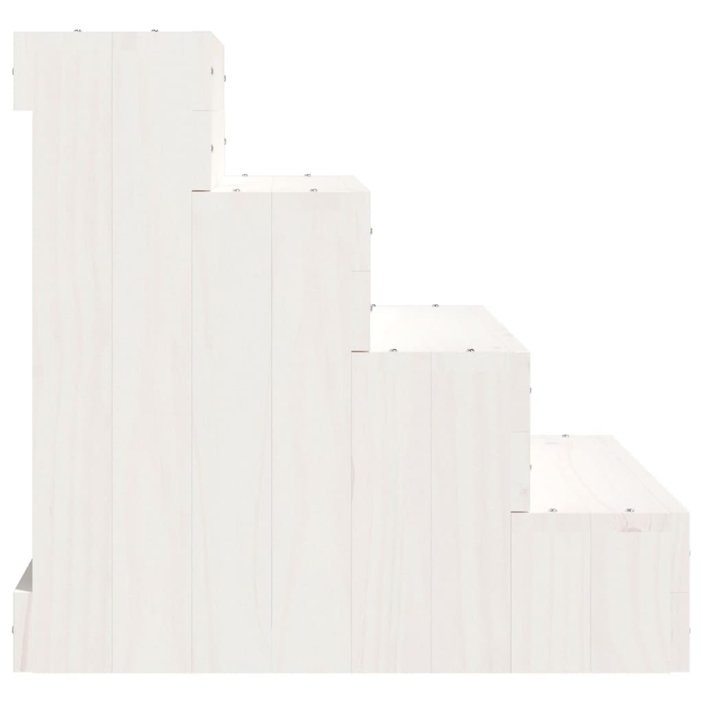 vidaXL Schody dla zwierząt, białe, 40x49x47 cm, lite drewno sosnowe
