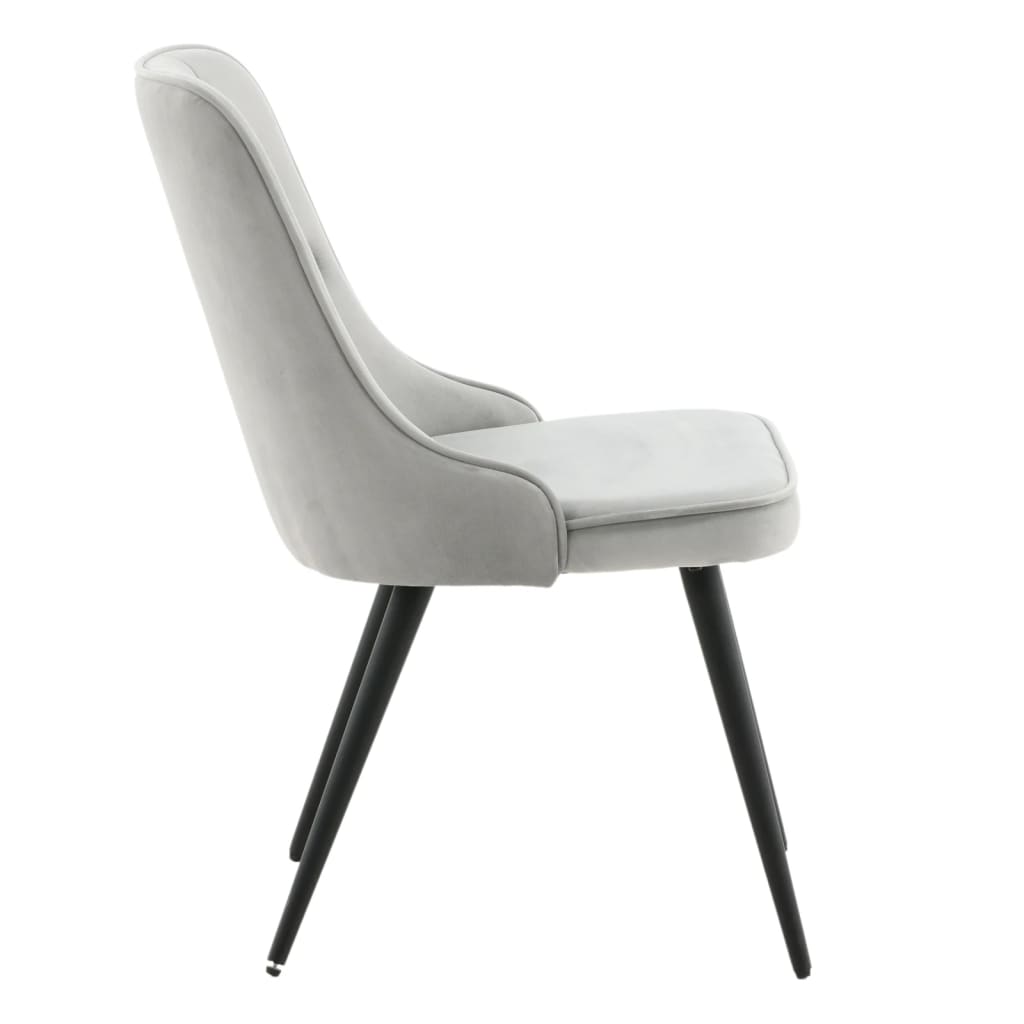 Venture Home Krzesła Velvet Deluxe, 2 szt., aksamit, jasnoszaro-czarne