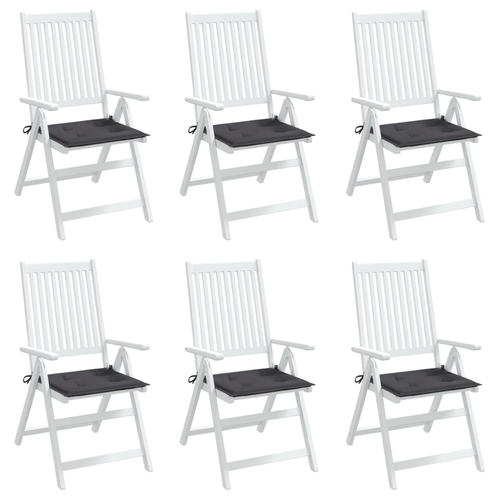 vidaXL Poduszki na krzesła ogrodowe, 6 szt., antracytowe, 40x40x3 cm