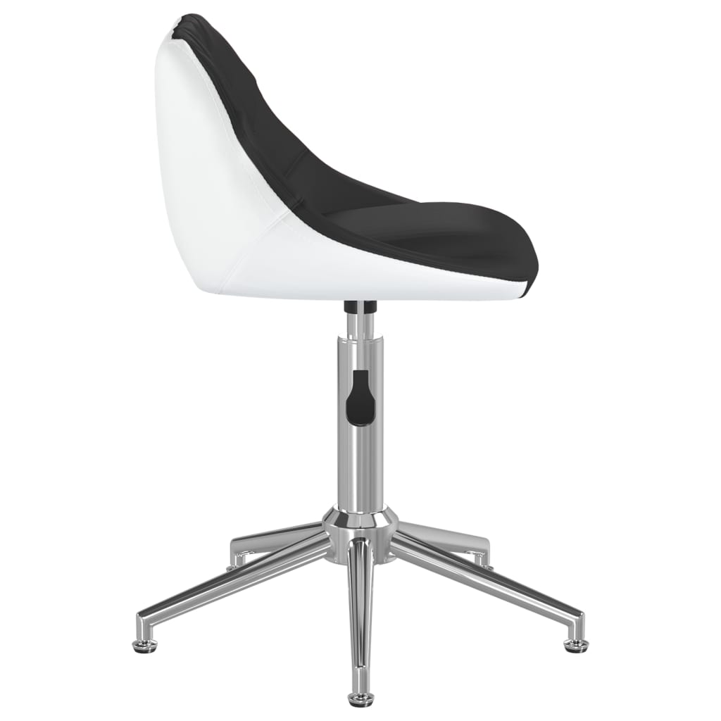 vidaXL Obrotowe krzesło stołowe, czarno-białe, sztuczna skóra