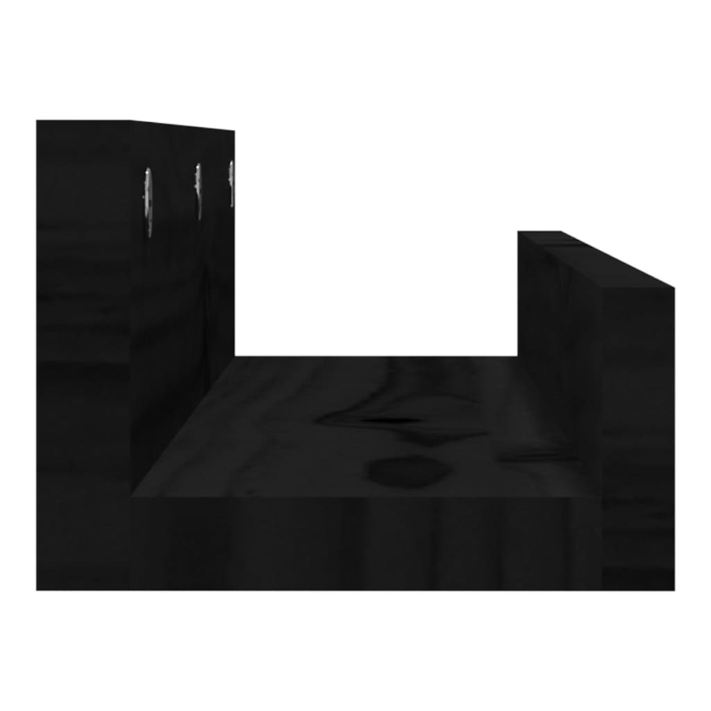 vidaXL Półki ścienne, 2 szt., czarne, 50x12x9 cm, drewno sosnowe