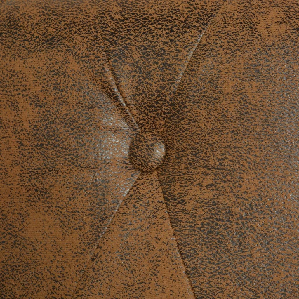 vidaXL Trzyosobowa sofa Chesterfield ze sztucznej skóry, brązowa