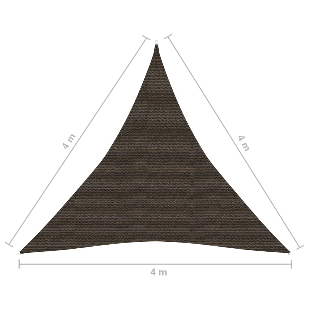 vidaXL Żagiel przeciwsłoneczny, 160 g/m², brązowy, 4x4x4 m, HDPE
