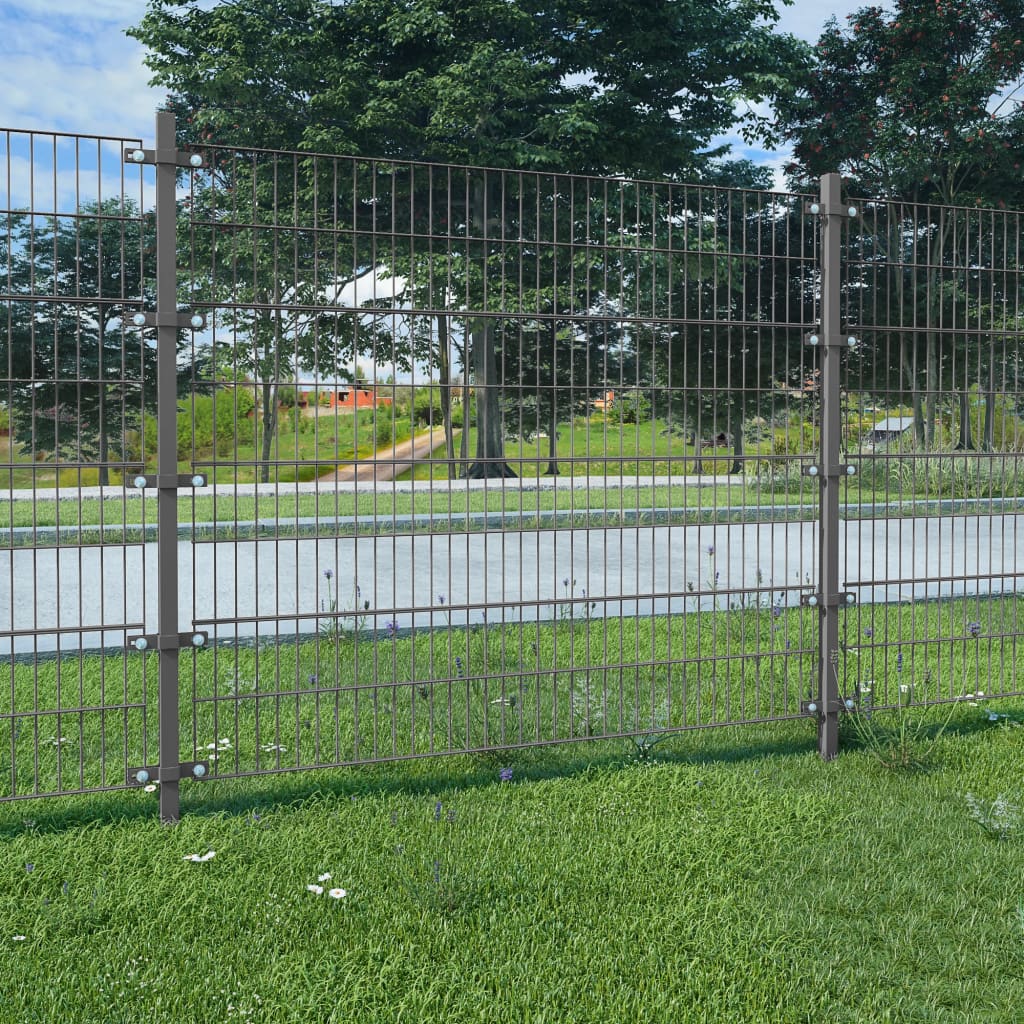 vidaXL Panel ogrodzeniowy ze słupkami, żelazny, 6 x 2 m, antracytowy