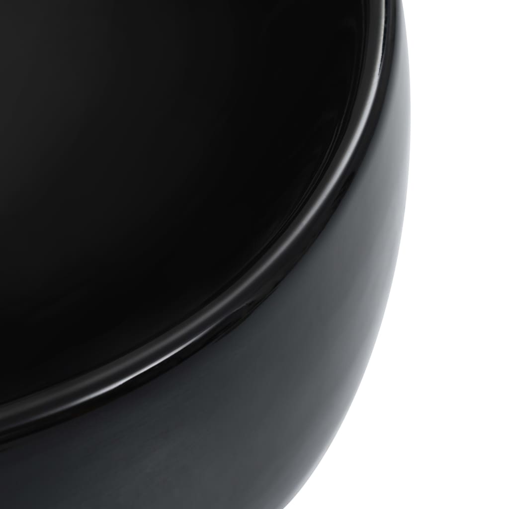 vidaXL Umywalka, 44,5 x 39,5 x 14,5 cm, ceramiczna, czarna