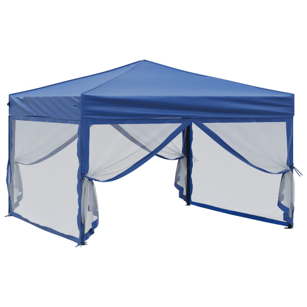 vidaXL Składany namiot imprezowy ze ściankami, niebieski, 3x3 m