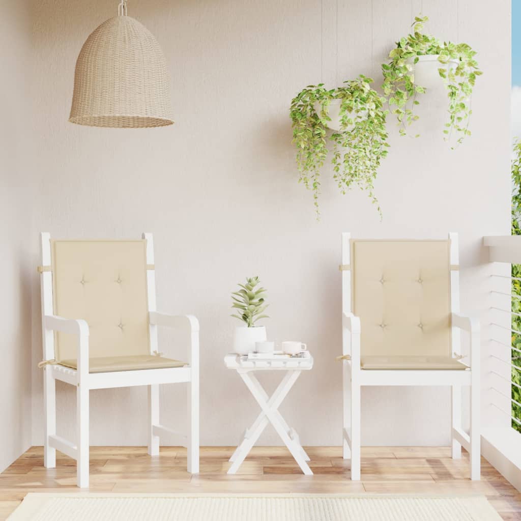 vidaXL Poduszki na krzesła ogrodowe, 2 szt., beżowe, 100x50x3 cm