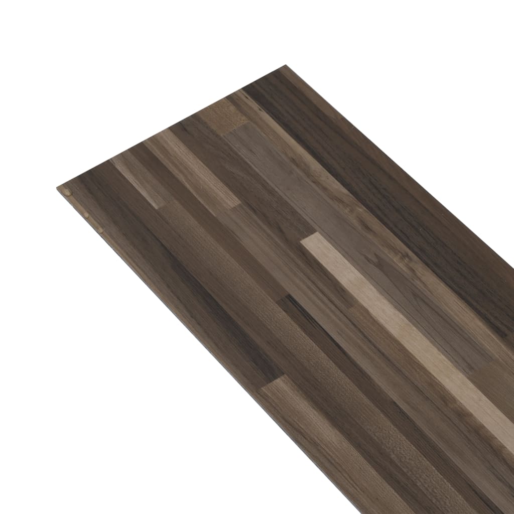 vidaXL Panele podłogowe PVC, 5,02m², 2mm, samoprzylepne, brązowe paski