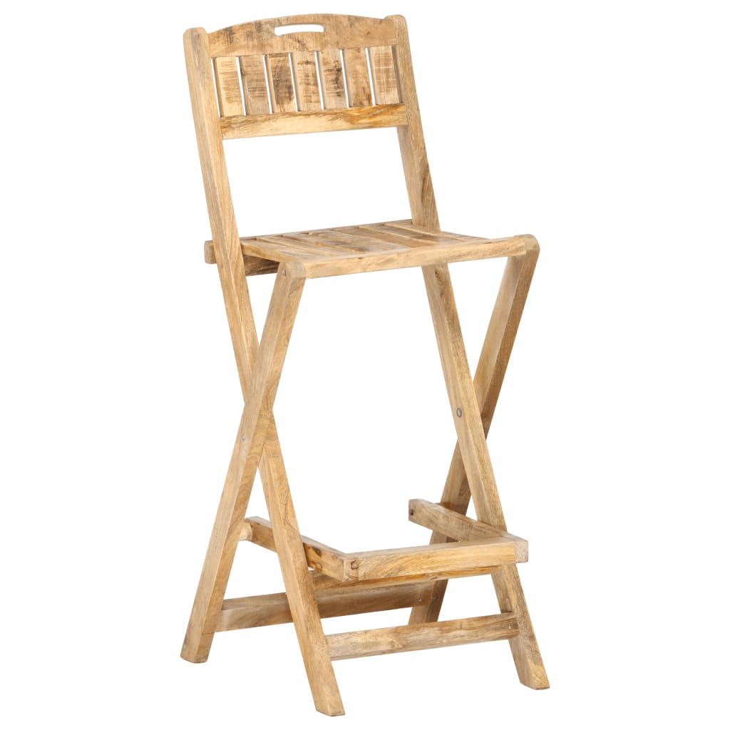 vidaXL Składane krzesła barowe do ogrodu, 2 szt., lite drewno mango