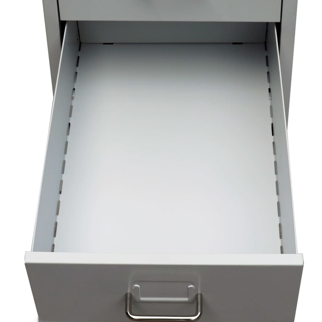 vidaXL Szafka na dokumenty z 5 szufladami, szara, 68,5 cm, stalowa